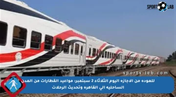للعودة من الإجازة اليوم الثلاثاء 2 سبتمبر: مواعيد القطارات من المدن الساحلية إلى القاهرة وتحديث الرحلات